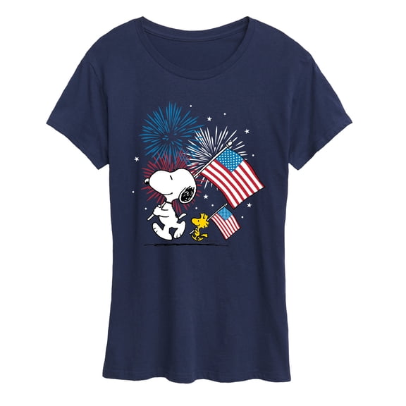 Peanuts - Snoopy and Woodstock Americana - Women's Short Sleeve Graphic T-Shirt