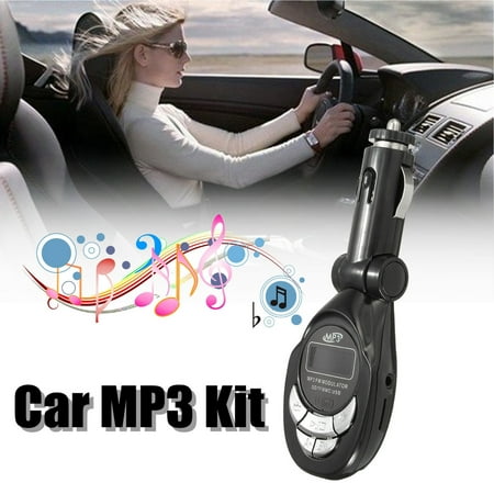 Rotatable LCD Car MP3 Music Player FM Transmitter Modulator Remote Control 3.5mm Audio Cable Supports USB 16GB Hands Free SD/TF Card 