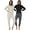 Hoodie Set 2, variant on 4 Piece: Women's Long Sleeve Pullover Hoodie Henley Sweatshirt & Jogger Set- Athletic Lounge Sweatsuit