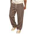 thumbnail image 2 of SOOMLON Chino Pants for Men Big and Tall Drawstring Wide Leg Long Pants Twill Trousers with Pockets Fall Casual Wear, 2 of 6
