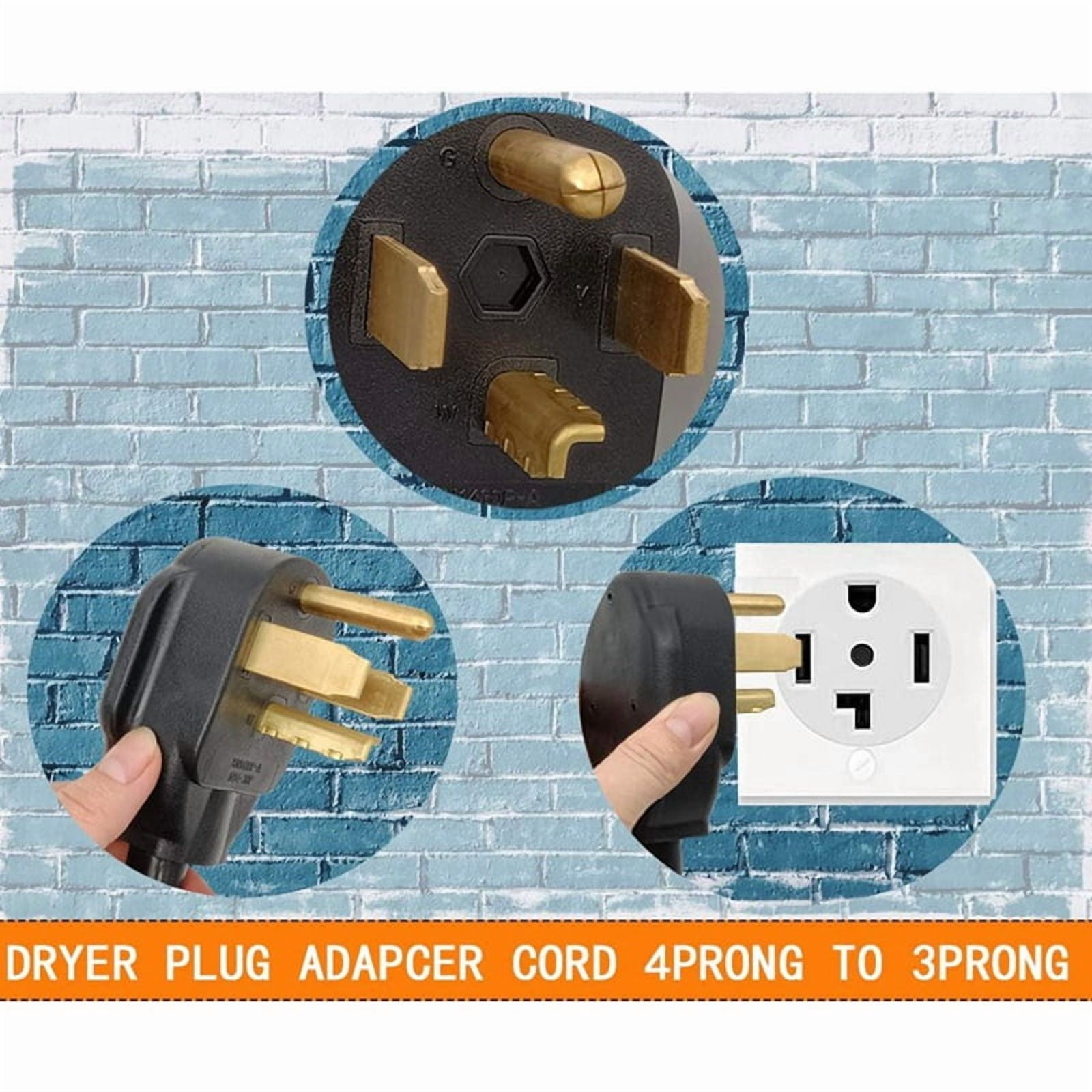 3Prong to 4 Prong Dryer Adapter,4 Prong to 3 Prong Dryer Adapter,NEMA 14-30P Male to 10-30R Female,Dryer Cord Adapter US