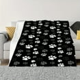 thumbnail image 4 of [Soft Lightweight Flannel Throw Blanket] Cozy Puppy Paw Print Flannel Throw Blanket - Soft, Lightweight & Versatile for All Seasons - Perfect for Naps, Office, Camping & Travel - Ideal Gift, 4 of 6
