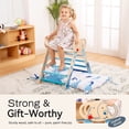 thumbnail image 6 of Pikler Triangle Set with Cushion, 8 in 1 Wooden Montessori Climbing Toys Indoor Playground Jungle Gym Playsets for Toddler, Baby, Kid,Blue, 6 of 10