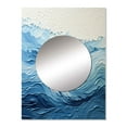 thumbnail image 2 of Designart "Modern Coastal Waves in Blue and White I" Coastal Minimalism Mirror Wall Decor - Coastal Blue Coastal Mirror Wall Art For Entryway - 32" x 24" Inch, 2 of 5
