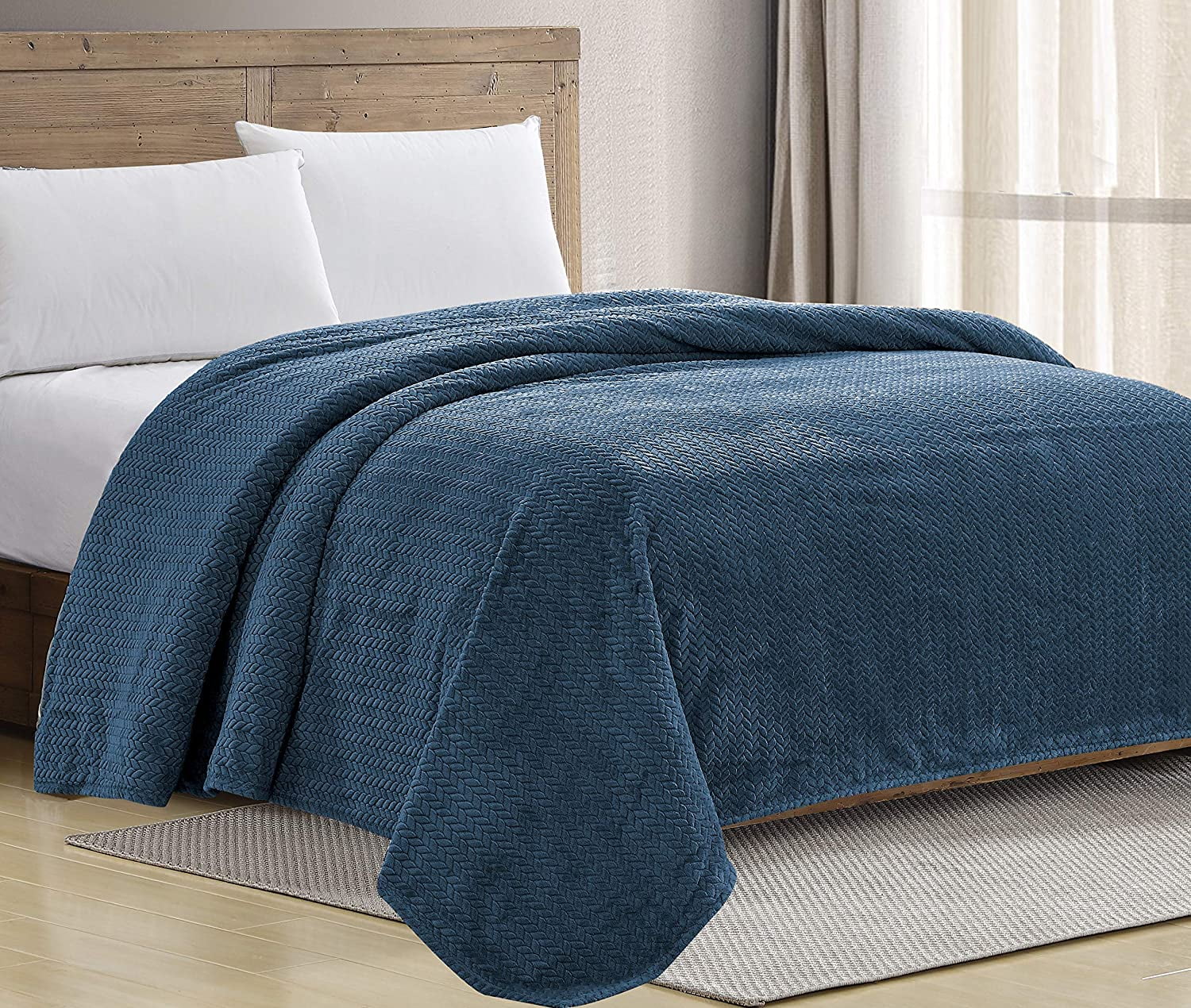 Chevron Braided Blanket 108, King Size Bed Blanket