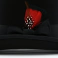 thumbnail image 4 of Ferrecci Satin Lined Black Wool Top Hat with Grosgrain Ribbon and Removable Feather - Unisex, Men, Women (Large 59cm-7 3/8), 4 of 4