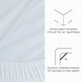 thumbnail image 3 of Noble Linens 4 Piece Linen Bamboo-Blend Bed Sheet Set, Light Blue, Queen, 3 of 9