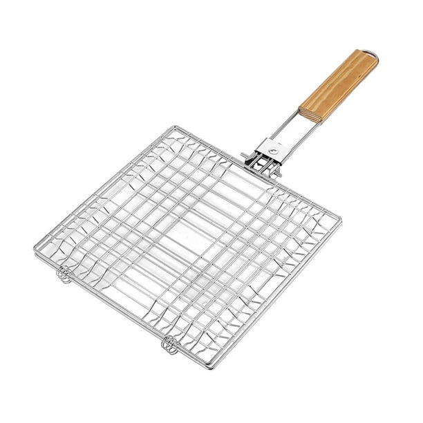 Cesta de pescado a la parrilla con Clip, regalos, antiadherente, grande, con asa, rejilla para barbacoa, cesta para parrilla, verduras, filete