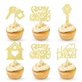 thumbnail image 1 of Topers para cupcakes KINGZONE de 30 piezas con brillo dorado para inauguración de casa, 1 of 7