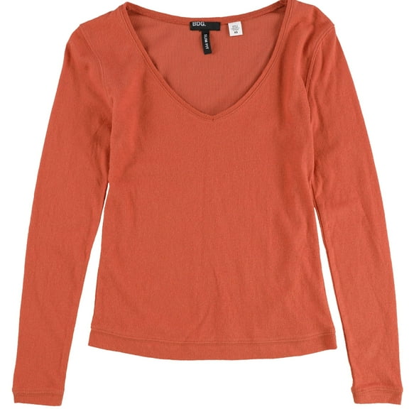 BDG Womens Solid Basic T-Shirt, Orange, Medium