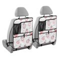 thumbnail image 2 of WOBOGO A Pattern Of Pink Alarm Clocks Backseat Car Organizer Footed Universal Car with Touch Screen Tablet Holder Rear Seat Protector, 2 of 7