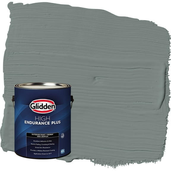 Glidden HEP Thunderbolt / Gray Flat Exterior Paint with Primer, 1 Gallon