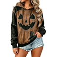 thumbnail image 3 of SJLDQY Halloween Hoodies for Women Pumpkin Face Graphic Hoodie Hallowmas Long Sleeve Casual Patchwork Pullover Hooded Sweatshirts with Pockets, 3 of 6
