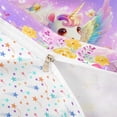 thumbnail image 4 of Metsweet Kawaii Unicorn Bedding, Dreamy Floral Butterflies Duvet Cover Full, Pink Blue Yellow,3pcs,1 Duvet Cover and 2 Pillowcases, 4 of 6