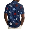 thumbnail image 6 of Hogleaql Men's 250 Anniversary Usa Shirts 4th Of July American Flag Graphic Short Sleeve Patriotic Shirts Collared Button Trendy Summer Beach Workout Outfits Navy 3XL, 6 of 6