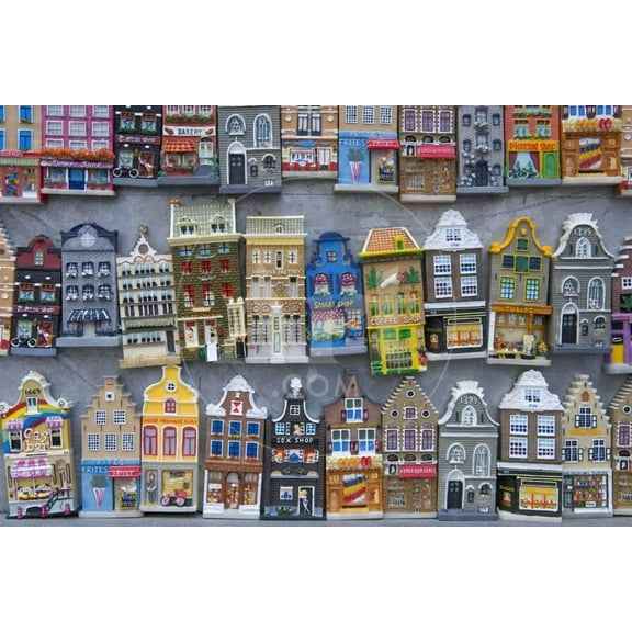 Refrigerator Magnets of Amsterdam Town Homes, Unframed Photographic Print Wall Art by Peter Adams Sold by Art.Com