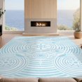 thumbnail image 2 of Design&I 2'x3' Washable Throw Rug Low Profile Daily Traffic Ready Accent Ocean Themed Ripple Circles Minimalist Theme Nautical Aesthetic for Hallway, Laundry Room, 2 of 7
