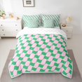 thumbnail image 2 of Castle Fairy Kids Teens Minimalist Geometric Grid Bedding Comforter Set 7pcs,Minimalist Queen Bedding Sets Super Cozy,Abstract Stripes Queen Sheet Sets,Microfiber Bedroom Decor,Reversible, 2 of 8