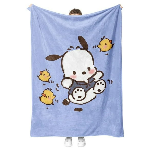 Kawaii Sanrio Pochacco Blanket Cartoon Puppy Printed Shawl Blanket Sofa Throw Blanket Woman Office Air Conditioning Blanket Gift