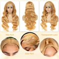 thumbnail image 4 of Peluca JINNOO de cabello humano rubio miel de 20 pulgadas con encaje HD en la parte delantera, 4 of 6