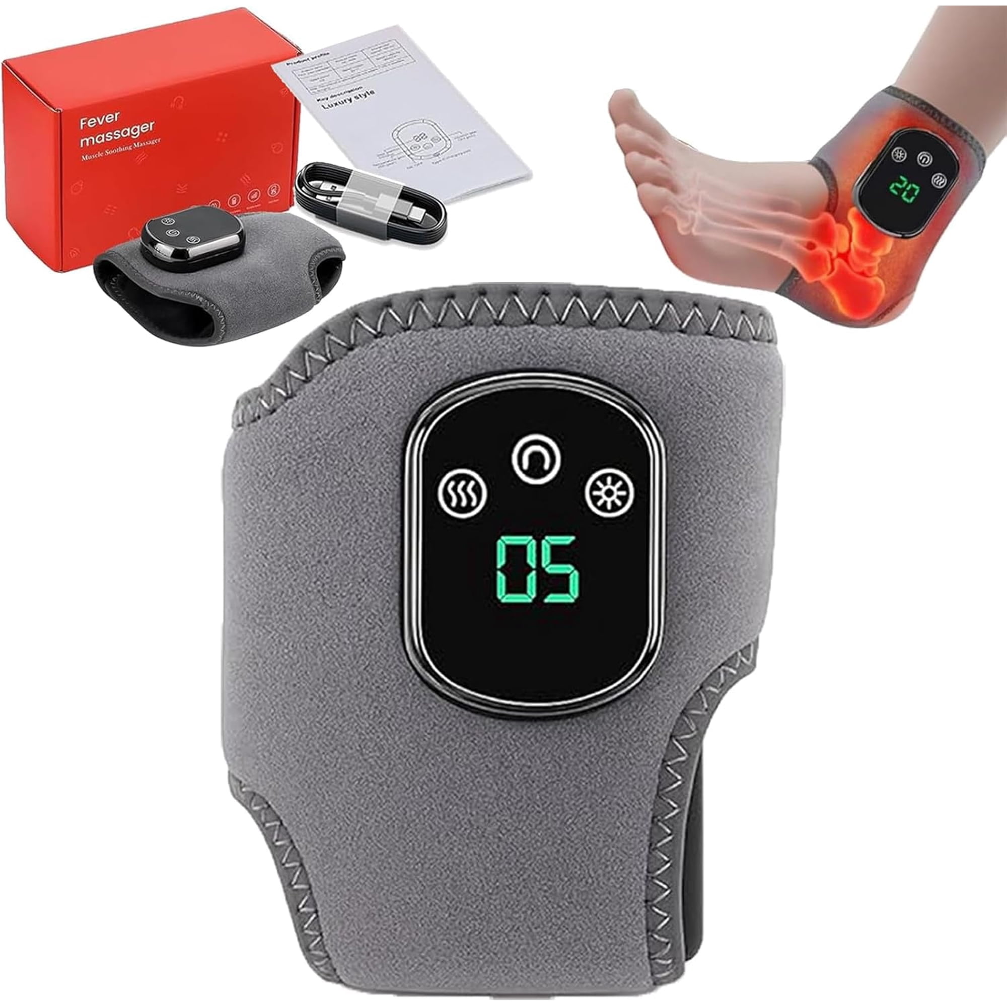 2026 Upgraded Foot Renew, Foot Massager, Portable Wireless Electric Foot Massager for Neuropathy, with 3 Vibration Modes & 5 Heat Levels
