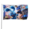 thumbnail image 1 of Las Pistas de Blue Bandera impresa con temática, regalo perfecto para fanáticos, amigos y familiares, y adecuada para actividades al aire libre e interiores, decoraciones de fiesta. 90 cm × 150 cm., 1 of 6