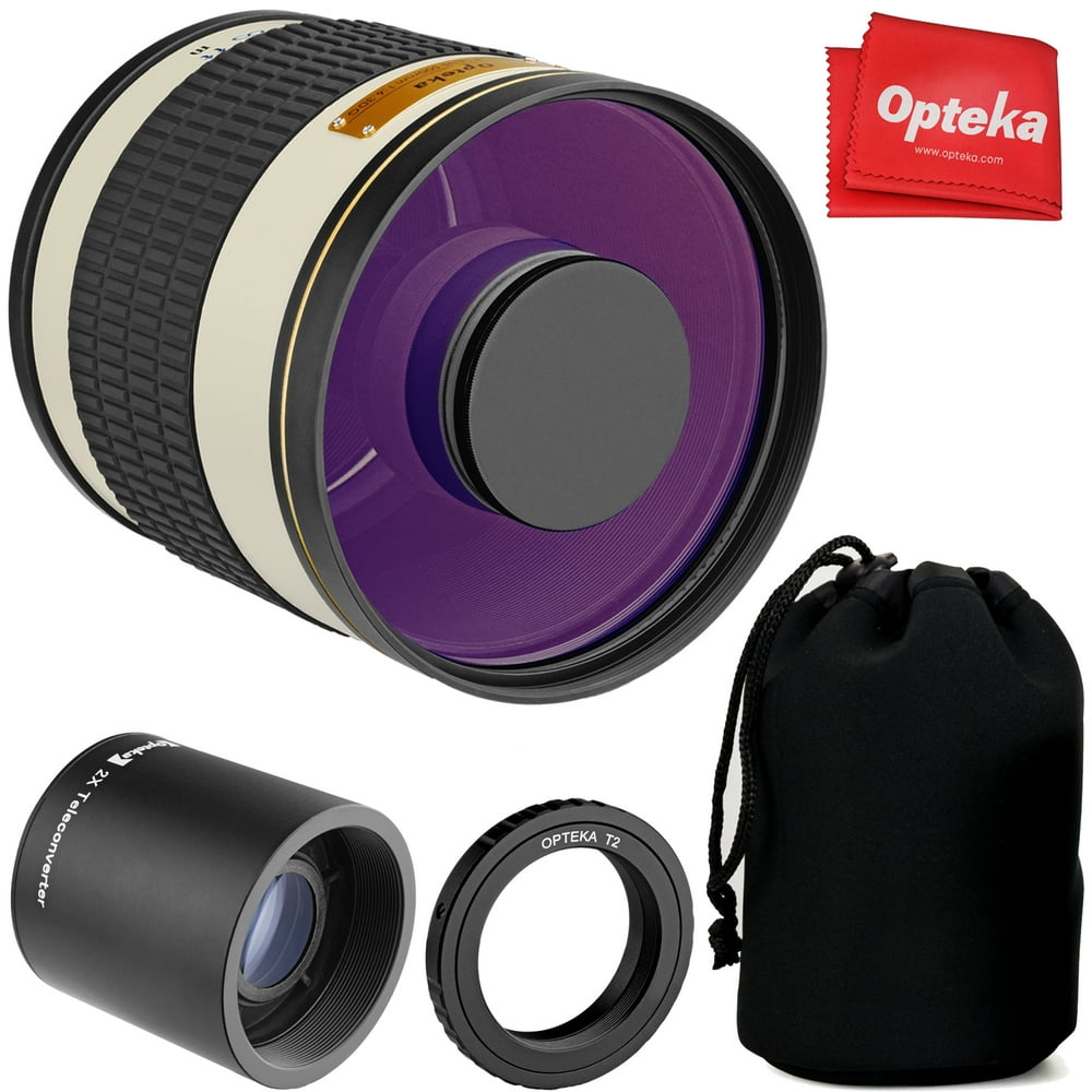 Opteka 500mm f/6.3 (with 2x 1000mm) Telephoto Mirror Lens for Canon EOS RFMount R6, R5, Ra, RP