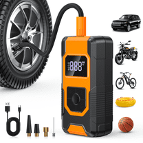 HOMPOW Tire Inflator Portable Air Compressor-150PSI 3X Fast InflationTire Air Pump ,12V DC Auto Pump with Digital Pressure Gauge with Power Bank for Car Motorcycle Bicycle and More