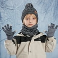 thumbnail image 1 of GXWEA Winter Hats For Boys Baby Winter Hat Kids Winter Hat Scarf Gloves Set，Knitted Beanie With Fleece Lining, Neck Warmer For Boys Girls 4-10 Years 4PCS, 1 of 1