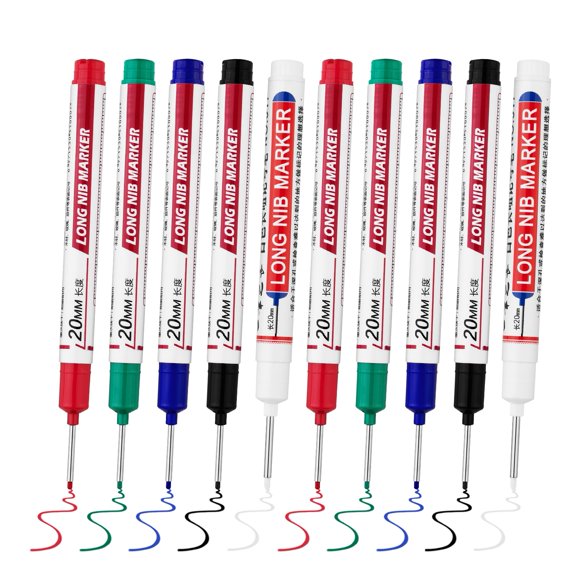 Marcadores LYXMYGS 10 piezas con punta larga, impermeables, colores variados