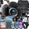 thumbnail image 1 of Sony ZV-E10 II Mirrorless Camera (Black) with 16-50mm Lens + SanDisk 64GB Card + Case + Wideangle + Telephoto + ZeeTech Accessory Bundle, 1 of 5