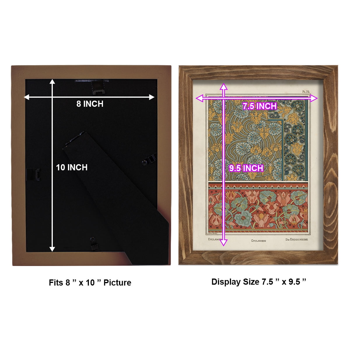Nouveau Decorative I - Framed Print w/glass - Walnut