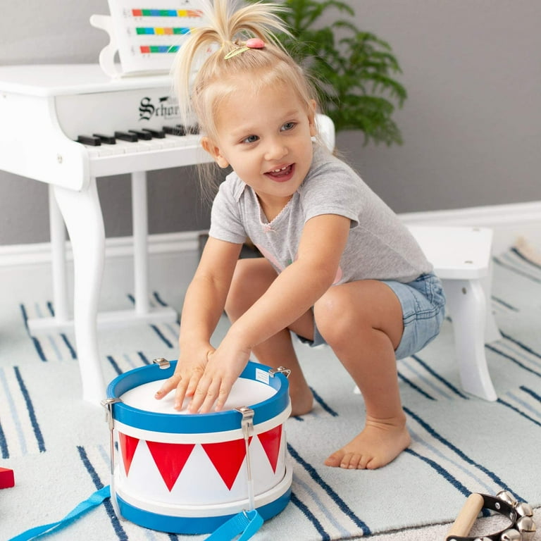 Schoenhut Tunable Drum - Hand Drum with 2 Drum Sticks and Adjustable Neck  Strap - Kids Instruments Develop Listening Skill - Drum for Toddlers with