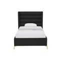 thumbnail image 3 of Posh Living Kaeson Upholstered Velvet & Wood Full Platform Bed in Black, 3 of 8