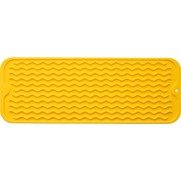MicoYang Tapete de silicona para secar platos para uso múltiple, fácil de limpiar, ecológico, tapete de silicona resistente al calor para encimera o fregadero de cocina, refrigerador o revestimiento d