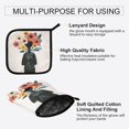 thumbnail image 3 of Yayeee Oven Mitts and Pot Holder Set of 4 Heat Resistant Kitchen Gloves Baking Hot Pad, Black Flowers, 3 of 5