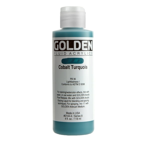 Golden� Fluid Acrylic, 4 oz., Cobalt Turquois