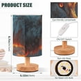 thumbnail image 3 of Wolves Table Lamp USB Bedside Desk Nightstand Lamp Printed Gifts Small Lamp Wood Base for Bedroom Living Room Kids Room College Dorm, 3 of 7