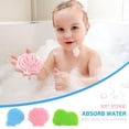 thumbnail image 3 of Baby Bath Sponge, Natural Cute Shapes Soft Shower Sponges for Bathing, Bathtub Foam Infants and Toddler, 3pcs : Blue Dolphin, Pink Shell, Green Turtle, 3 of 4