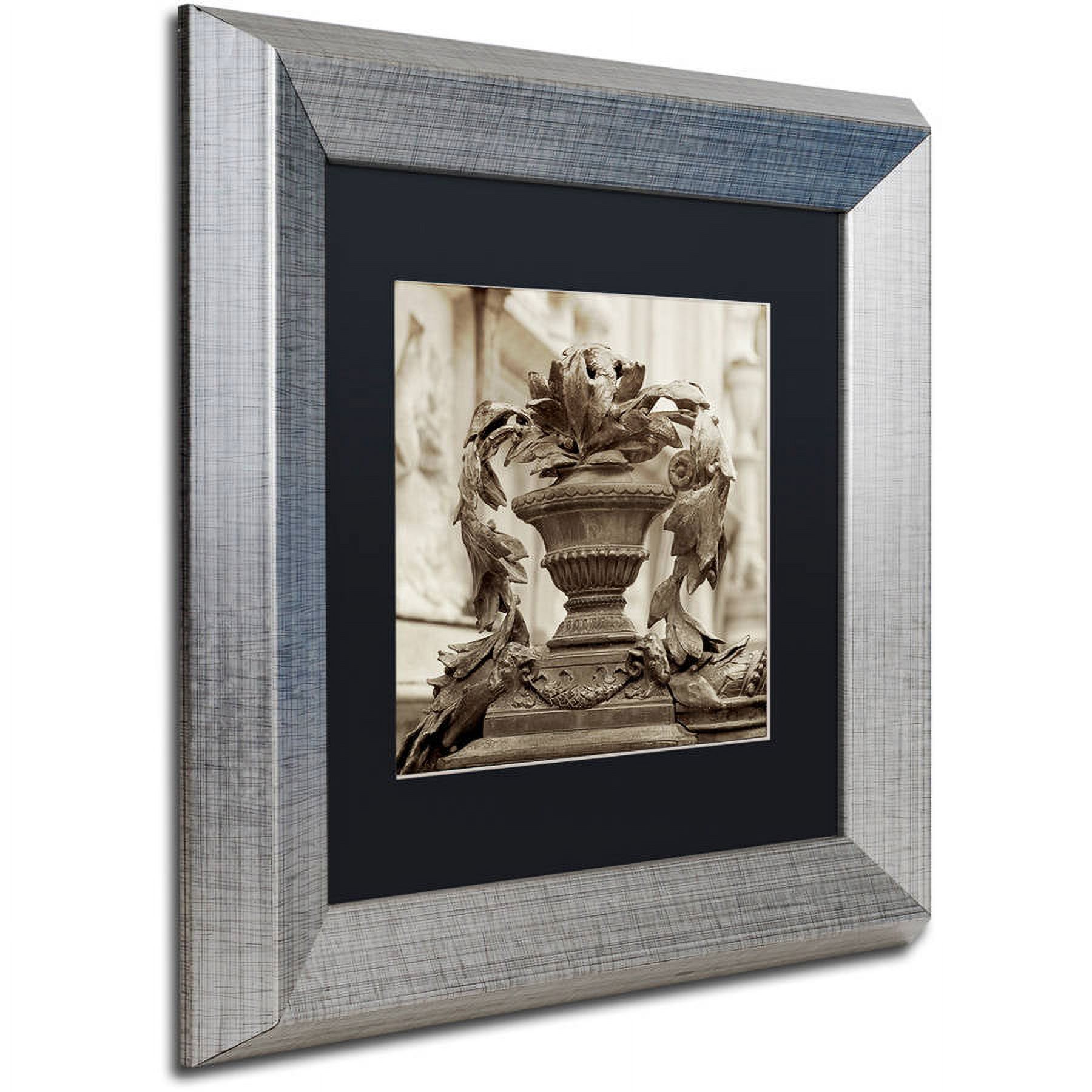 Trademark Fine Art "Giardini Italiano II" Canvas Art by Alan Blaustein, Black Matte, Silver Frame