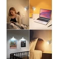 thumbnail image 3 of 2 Pack Aplique de pared LED, luminaria de montaje en pared recargable con 2200mAh pilas, 3 colores y 3 niveles de brillo, bola magnética giratoria 360°, para dormitorios estudio, 3 of 7