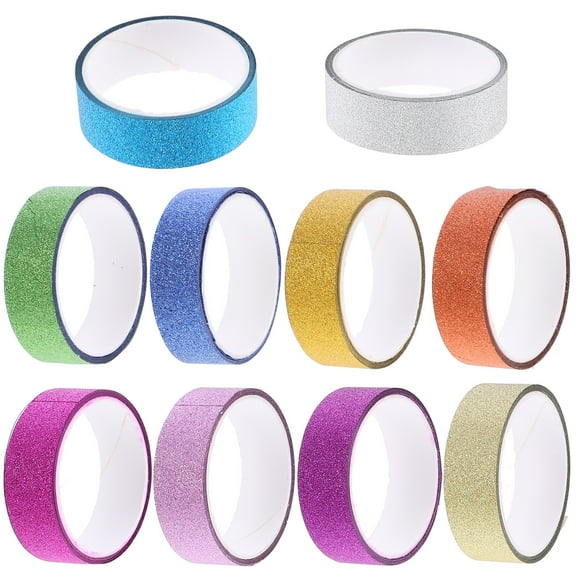 10 Rolls Glitter DIY Tape Set Various Patterns for Handmade Crafts Decorative Material
