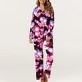 thumbnail image 2 of Valentines Day Themed Pajama Set for Women Adorable Heart Print Button Up Long Sleeve and Pants 2 Piece Pajama Set for Women Set Comfy Pajamas for Women Set Purple XXL, 2 of 7