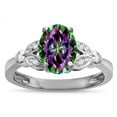 thumbnail image 2 of Star K � Oval 8x6 Rainbow Mystic Topaz Marquee Design Engagement Promise Ring, 2 of 9