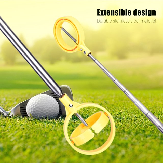Picker de Balle de Golf, Tige Télescopique en Acier Inoxydable de Retriever de Balle de Golf Longue Portée avec Poignée Confortable