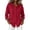 Red, variant on FchengtaiS Short Sleeve Cotton Linen Hoodies for Women Button Down Sun Protection Hooded Shirts Summer Casual Loose Vacation Beach Top