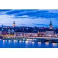 thumbnail image 2 of Bibikow, Walter 32x23 White Modern Wood Framed Museum Art Print Titled - Sweden-Stockholm-Gamla Stan-Old Town-high angle view-dusk, 2 of 4