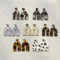 thumbnail image 2 of Cow girls earrings cute exaggerated auricular needle door leopard acrylic earrings----Black flower--Product code 77632 Black flower, 2 of 3