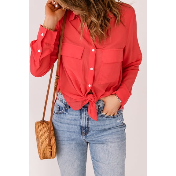 Flap Pocket Casual Button Up Shirt