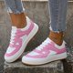 thumbnail image 3 of Zapatillas De Skate De Bloque De Color Para Mujer, Versátiles Zapatos Deportivos De Cordones Bajos, Zapatillas Planas Casuales, 3 of 3